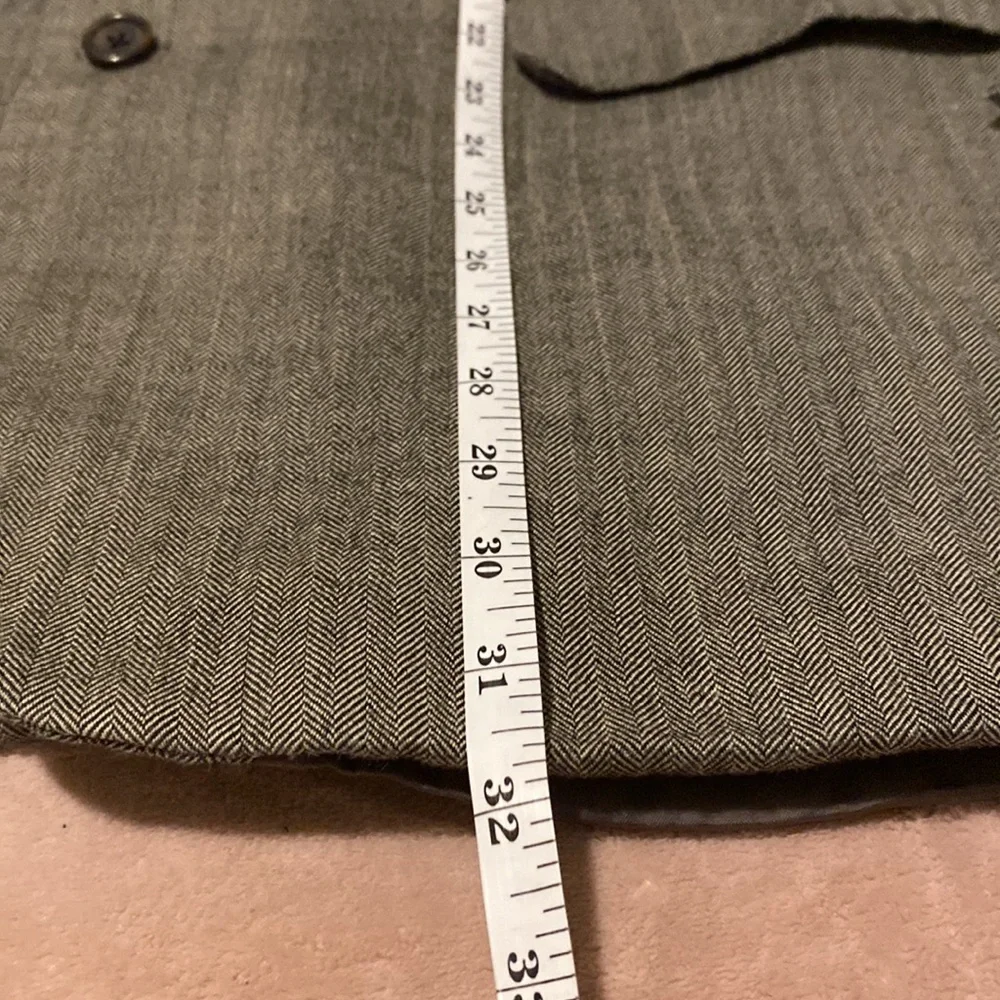 Lauren by Ralph Lauren Men Herringbone Silk & Wool 46R Blazer - Picture 9 of 14